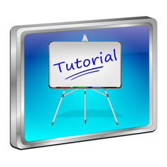 Tutorial Button - 3D illustration