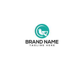 Bird Logo Concept: A clean, modern logo design featuring an abstract bird, representing freedom and flight, with a sleek, minimalist aesthetic.