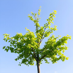 Fototapeta premium detached linden tree with leaves