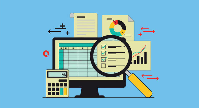 Analyze financial data with checklist and calculator for better audit