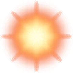 Obraz premium Intense bright orange-yellow starburst light effect glow sun