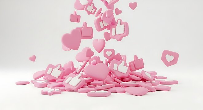 Boost Your Online Presence: Pink Likes and Hearts for Engaging Social Media Marketing, Brand Loyalty, et Trending Content Campaigns - Powered by Adobe