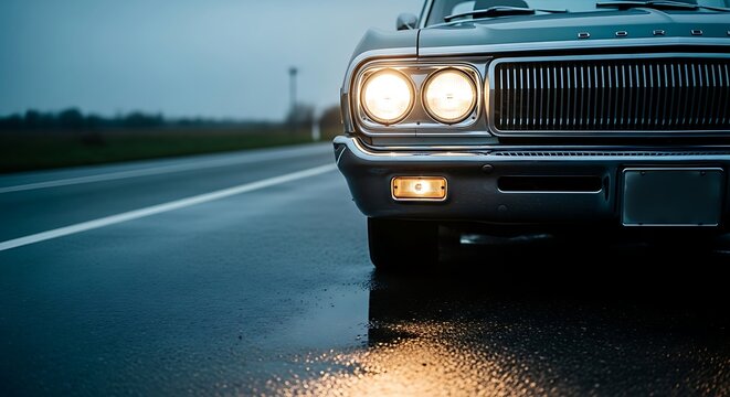 Fototapeta Classic Car's Timeless Beauty: Vintage Style for Automotive and Nostalgia Enthusiasts, Perfect for Car Shows and Classic Car Restoration Projects