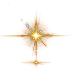 Bright Light Effect Shining with Glittering Dust Particles Overlay Sparkle Flare Glowing Shine Glow Lens with Bokeh Elegant Radiant Abstract Isolated on Transparent Background