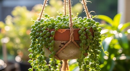 String of Pearls Succulent Plant Hanging in Pot