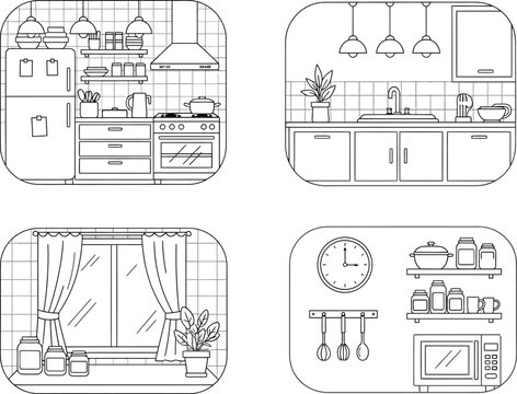 Architectural blueprint designs for modern kitchen and bathroom layouts
