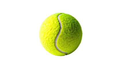 Fuzzy tennis ball, center-framed, floats on a pure black backdrop