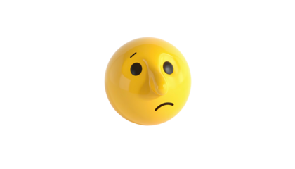 Unsure yellow sphere face with dark eyes and a long nose