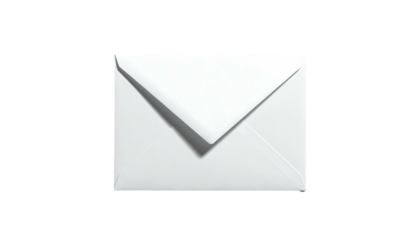 White envelope, center view, plain, isolated on dark background