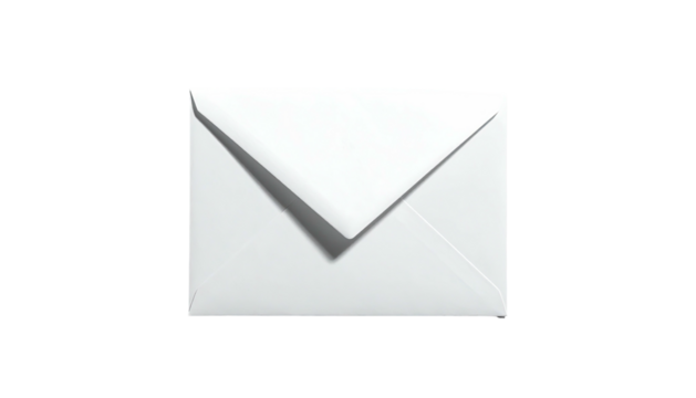 White envelope, center view, plain, isolated on dark background