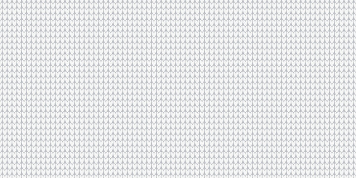 Cozy seamless pattern with silver knitted effect. Neutral gray pastel background. Horizontal knitted blanket template. Vector graphics