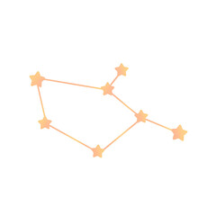 Star constellation illustration with connected glowing stars against a deep black background for astronomy and space themes