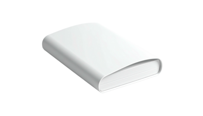 Isolated closed plain white book on a black background