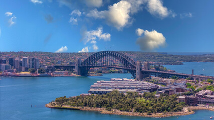 18 November 2025 Panoramic night view of Sydney Harbour and City Skyline of NSW Australia beautiful colourful skies on a beautiful spring day