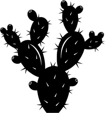 Prickly pear cactus silhouette, Prickly pear cactus silhouette icon vector illustration design on white background.

