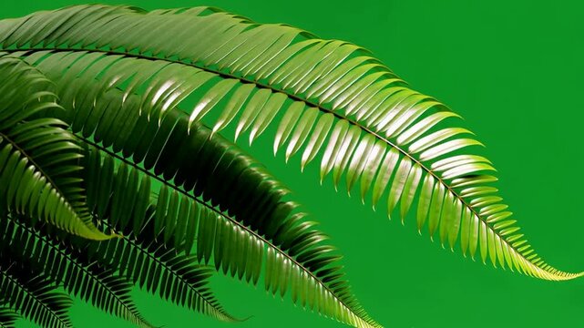 Tropical Palm Leaf Swaying in Wind - Green Screen Nature Overlay