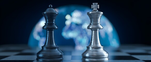 Fototapeta premium Shifting conflict tactics test worldwide defense and intelligence systems and strategies.