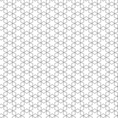 Geometric seamless pattern with stars and polygons on transparent background.