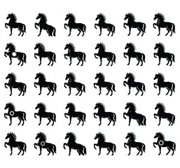 Silhouette Horses Pattern