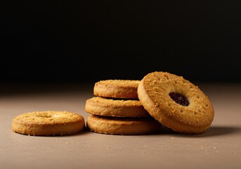A delightful assortment of sweet biscuits, perfect for a treat or snack. Golden-brown and freshly baked, offering a delicious indulgence ,cookie ,delectable ,wholesome