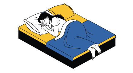 Woman sleeping soundly in bed dreaming peacefully tonight resting well