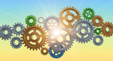 Connected Cogwheels A Symbolic Representation of Teamwork, Progress, and Technological Innovation