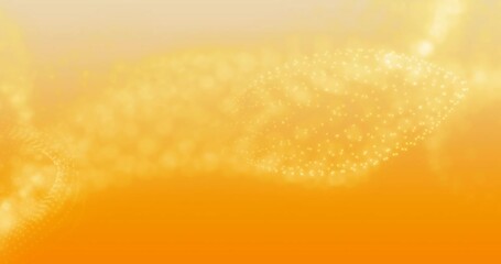 Dotted ribbon arising at right edge initiating cloud interaction golden wave flowing to soft band - Powered by Adobe