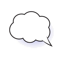 Retro Comic Speech Bubble with Halftone