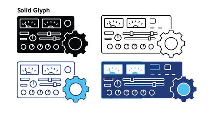 Obraz premium Modern control panel with gear icons for settings adjustments vector
