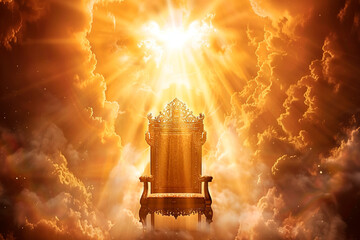 Beautiful throne of power of king or queen in throne room