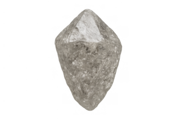 Rough diamond displaying intricate details and natural shape, a valuable uncut mineral. Transparent background for easy layering