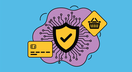 Secure online shopping icon promoting safe transactions and digital trust