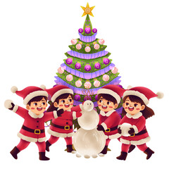 unique and cute Christmas themed illustrations