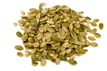 Pile of Pepitas, isolated on white background