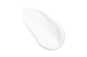 creamy smear of white cosmetic texture on a white background skin care concept