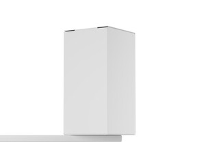 Blank tall white product packaging box mockup template for design branding. 3d illustration