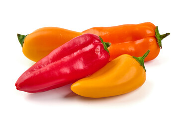 Colorful Sweet Peppers, isolated on white background