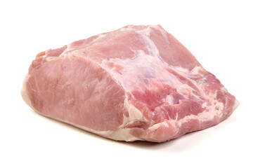 Raw Pork Loin Roast, isolated on white background