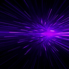 Abstract speed glowing light background banner illustration - Speedy motion blur creating flashy pattern of purple straight lines, laser beams for web banner and wallpaper design ()