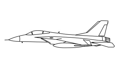 Modern fighter jet illustration ready for action in dynamic flight
