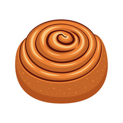 Сinnamon roll. Bakery. Color vector illustration in cartoon style. Isolatedon white background.	