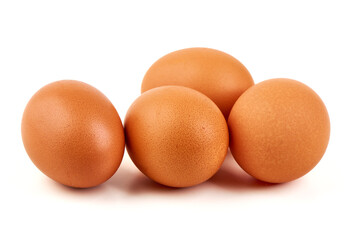 Brown Chicken Eggs Group, isolated on white background