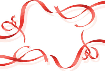 Naklejka premium Elegant Red Ribbons with Soft Shadows Forming a Decorative Frame