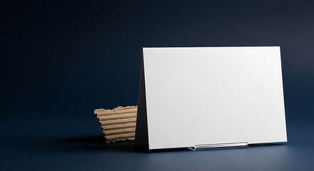 Blank white card and corrugated cardboard for message display