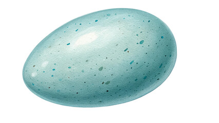 Blue speckled bird egg isolated on transparent background