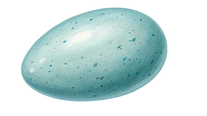 Blue speckled bird egg isolated on transparent background