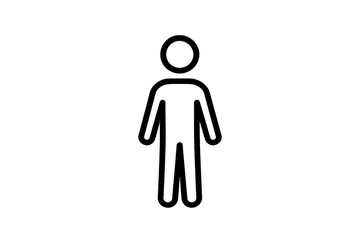 Minimalist outline symbol representing a generic user profile or human figure