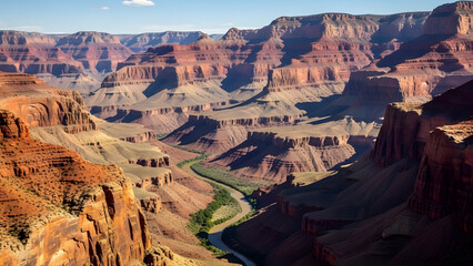 Majestic grand canyon national park with colorado river below