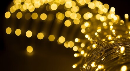 Lights bokeh yellow holiday celebration party decoration festive bright glowing christmas background design