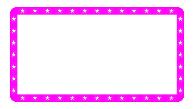 Pink Patriotic Star Frame Border for Invitations and Certificates